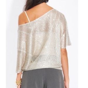 - Sequin taupe dolman top